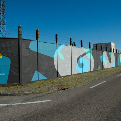 Fresque à Gueugnon sur le mur d’un poste Enedis