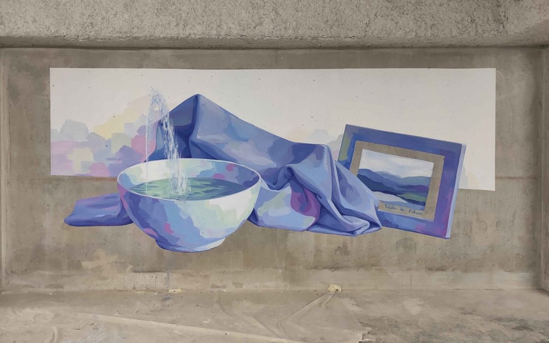 Fresque sur béton brut