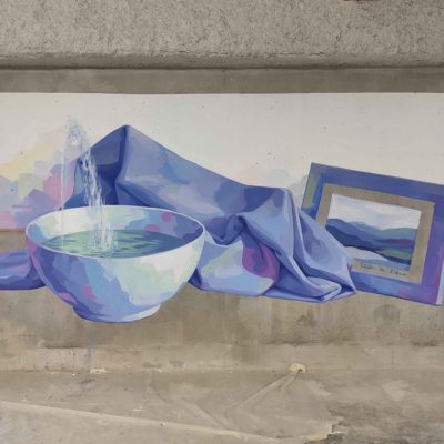 Fresque sur béton brut