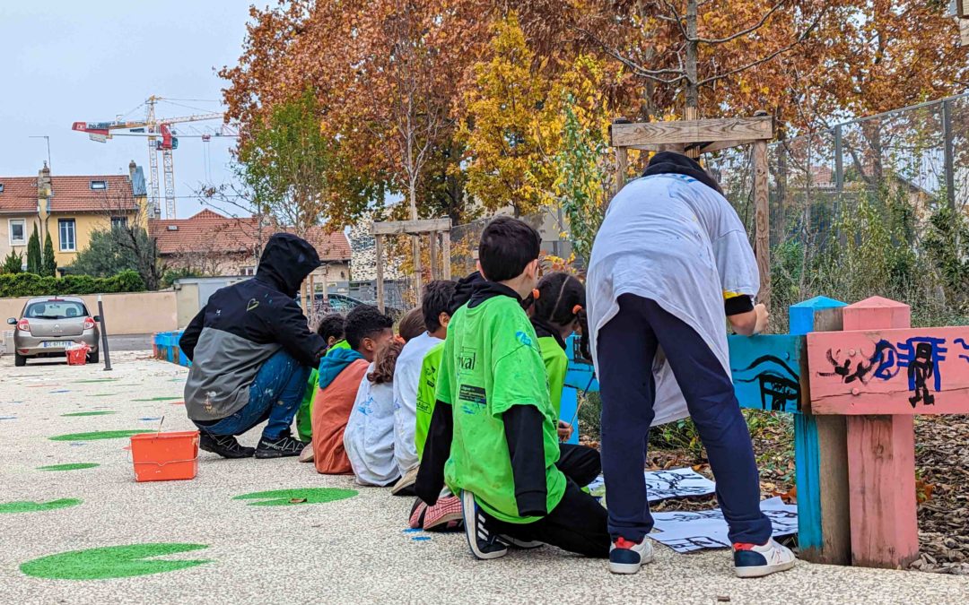 Fresque au sol pour une école primaire