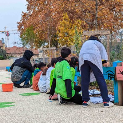 Fresque au sol pour une école primaire